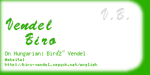 vendel biro business card